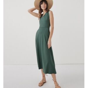 Pact Green Sleeveless Dress